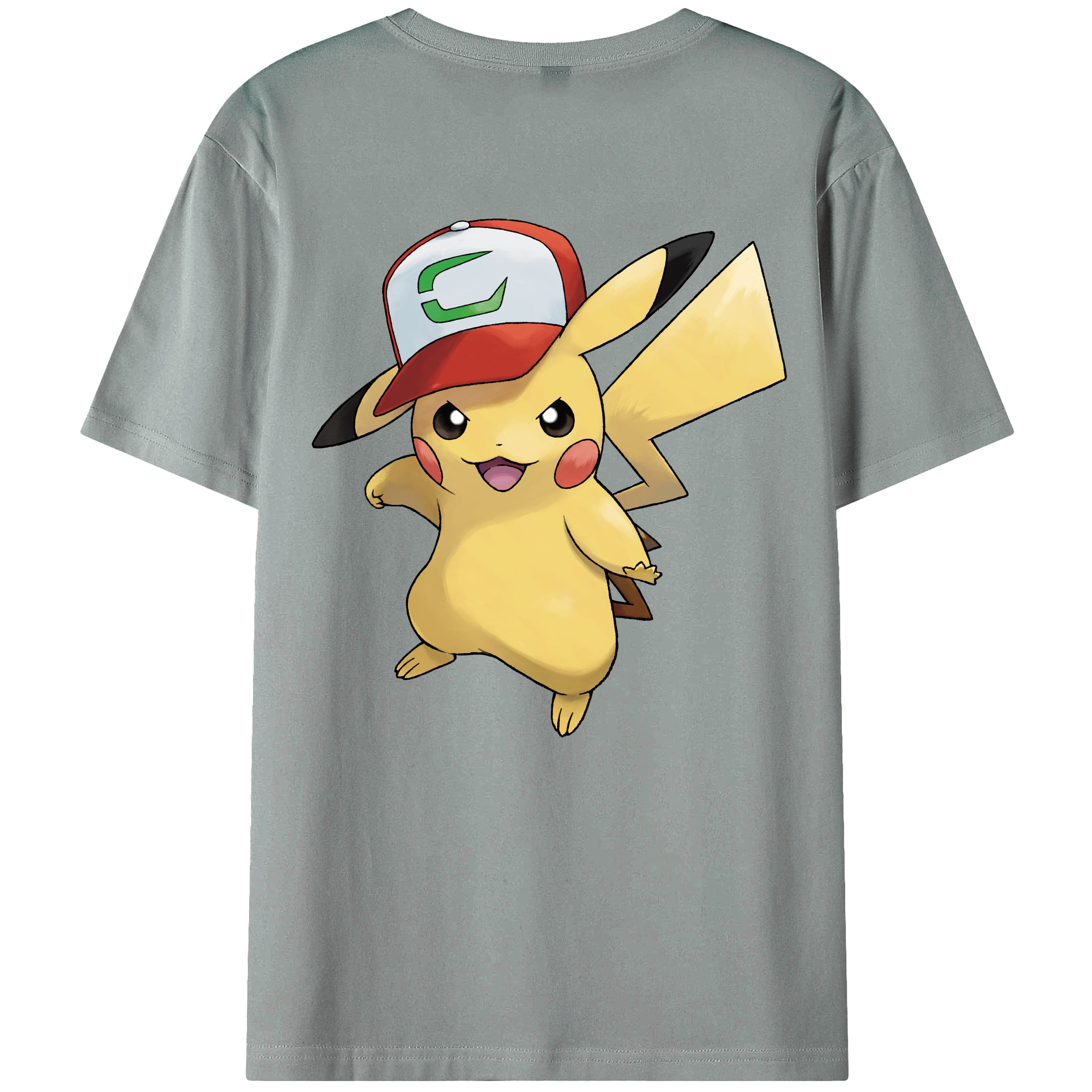 （画像用） ポケットモンスター Pokémon 綿100％ メンズ半袖Tシャツ（バックプリント） 通気性